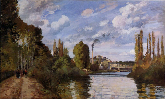  Camille Pissarro Riverbanks in Pontoise - Art Print