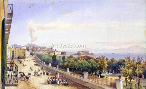  Giacinto Gigante Riviera di Chiaia in Naples - Art Print