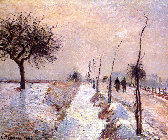  Camille Pissarro Road at Eragny: Winter - Art Print
