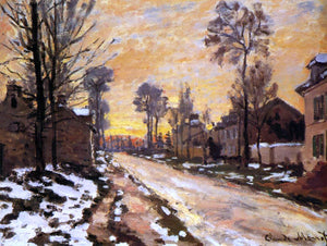 Claude Oscar Monet Road at Louveciennes, Melting Snow, Sunset - Art Print