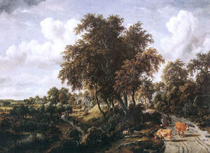  Meyndert Hobbema Road on a Dyke - Art Print