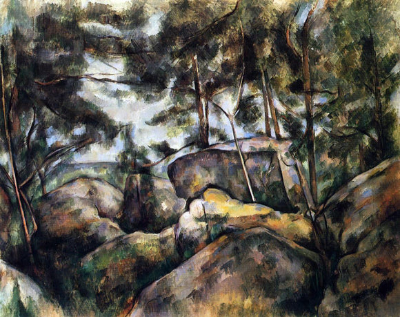  Paul Cezanne Rocks at Fountainebleau - Art Print