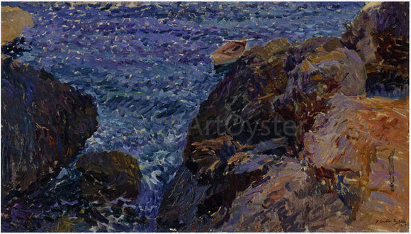  Joaquin Sorolla Y Bastida Rocks at Javea, The White Boat - Art Print