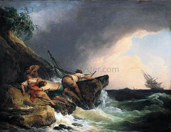  Philip Jacques De Loutherbourg Rocky Coastal Landscape in a Storm - Art Print