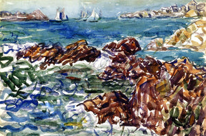  Maurice Prendergast Rocky Cove with Village - Art Print