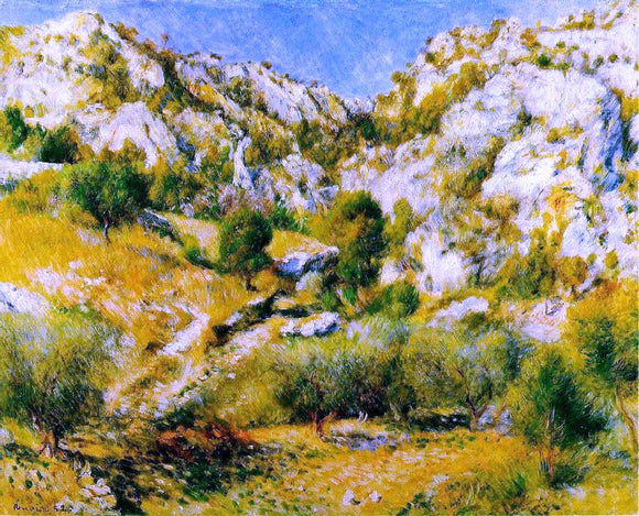  Pierre Auguste Renoir Rocky Craggs at l'Estaque - Art Print
