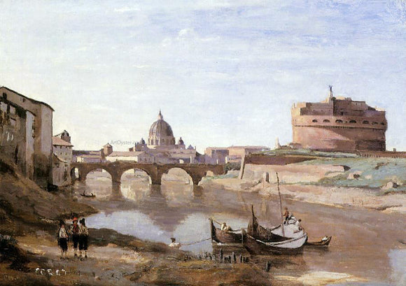  Jean-Baptiste-Camille Corot Rome - Castle Sant'Angelo - Art Print