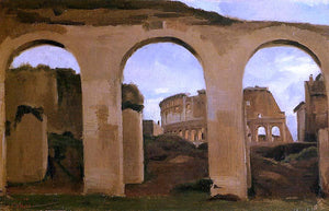  Jean-Baptiste-Camille Corot Rome - The Coliseum Seen through Arches of the Basilica of Constantine - Art Print