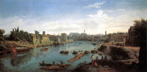 Caspar Andriaans Van Wittel Rome, the Tiber near the Porto di Ripa Grande - Art Print