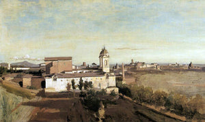  Jean-Baptiste-Camille Corot Rome, the Trinita dei Monti - View from the Villa Medici - Art Print