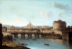  Antonio Joli Rome: View of the Tiber - Art Print