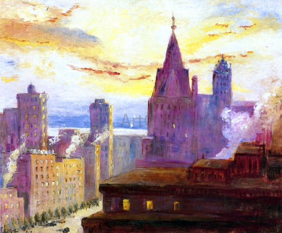  Colin Campbell Cooper Rooftops at Sunset - Art Print