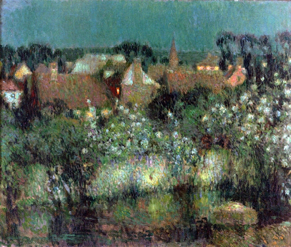  Henri Le Sidaner Rooftops in Moonlight - Art Print