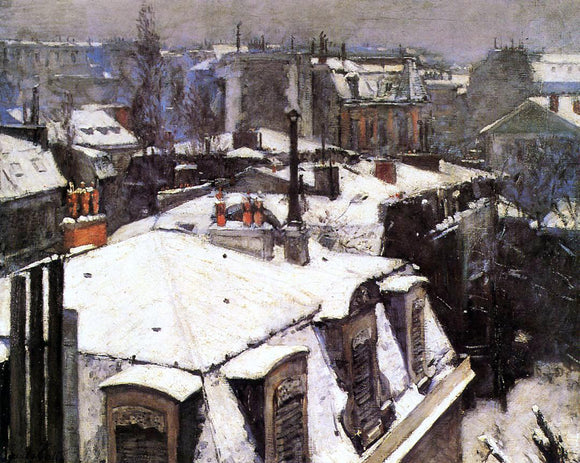  Gustave Caillebotte Rooftops Under Snow - Art Print