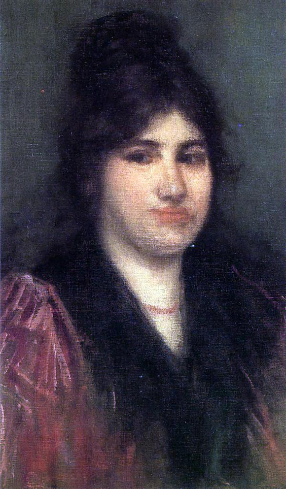  James McNeill Whistler Rose (also known as The Napolitaine) - Art Print