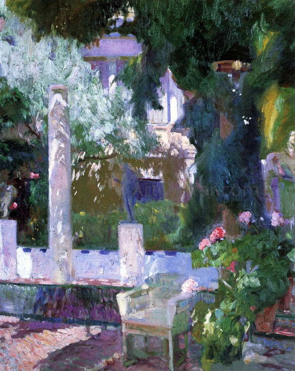  Joaquin Sorolla Y Bastida Rose Bush at the Sorolla House - Art Print