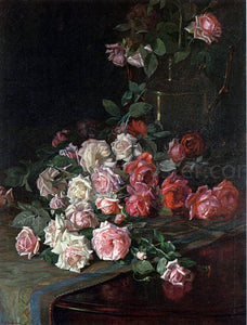  Robert Jenkins Onderdonk Roses and Mahogany - Art Print