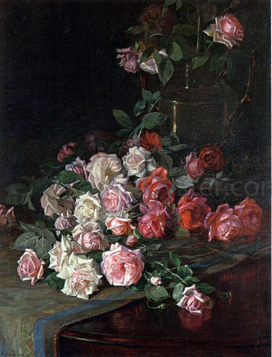  Robert Jenkins Onderdonk Roses and Mahogany - Art Print