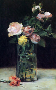  Edouard Manet Roses in a Glass Vase - Art Print
