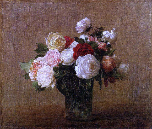 Henri Fantin-Latour Roses in a Glass Vase - Art Print