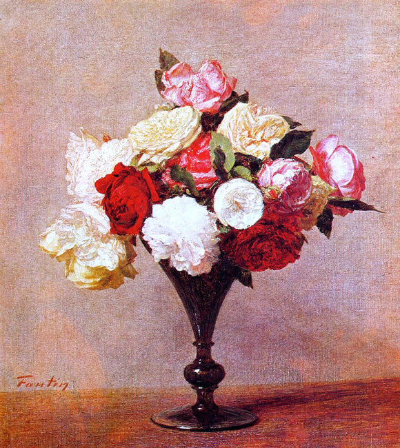  Henri Fantin-Latour Roses in a Vase - Art Print