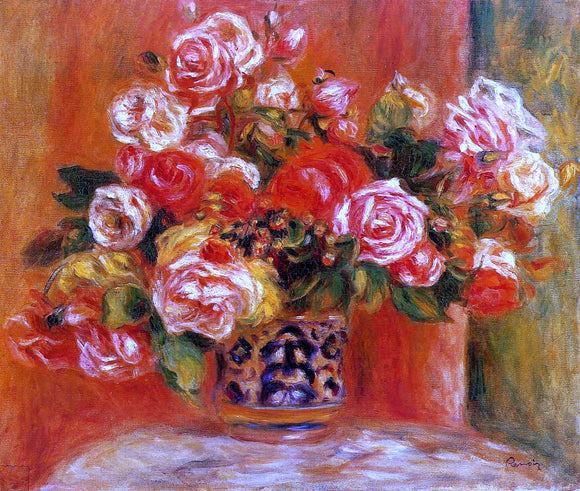  Pierre Auguste Renoir Roses in a Vase - Art Print