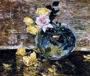  Frederick Childe Hassam Roses in a Vase - Art Print