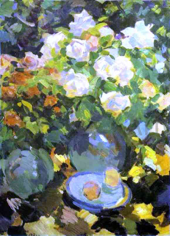  Constantin Alexeevich Korovin Roses in Blue Jugs - Art Print