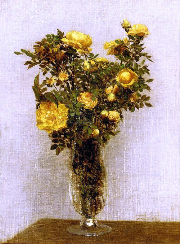  Henri Fantin-Latour Roses Lying on Gold Velvet - Art Print