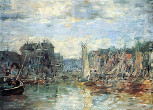  Eugene-Louis Boudin Rotterdam, the Commodities Exchange Port - Art Print