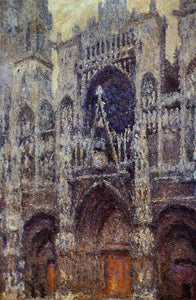  Claude Oscar Monet Rouen Cathedral, the Portal, Grey Weather - Art Print