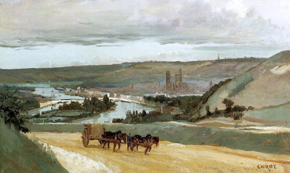  Jean-Baptiste-Camille Corot Rouen Seen from Hills Overlooking the City - Art Print