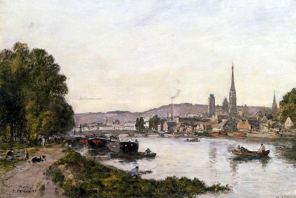  Eugene-Louis Boudin Rouen, View over the River Seine - Art Print