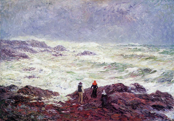  Henri Moret Rough Weather at Raguenez, near Pont Aven - Art Print
