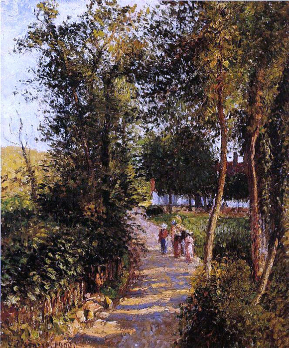  Camille Pissarro Route de Berneval0le-Petit (also known as Maison Thievain) - Art Print