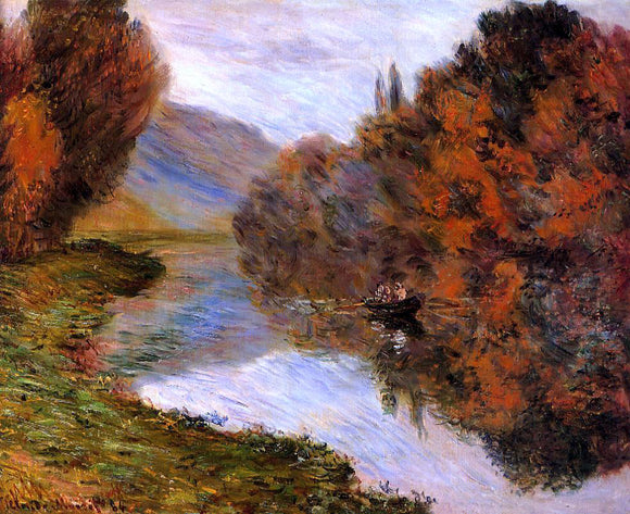  Claude Oscar Monet Rowboat on the Seine at Jeufosse - Art Print