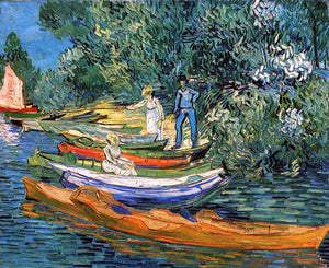  Vincent Van Gogh Rowing Boats on the Banks of the Oise - Art Print