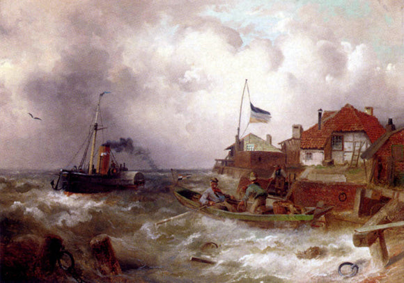 Karl Kaufmann Rowing Out In Choppy Waters - Art Print