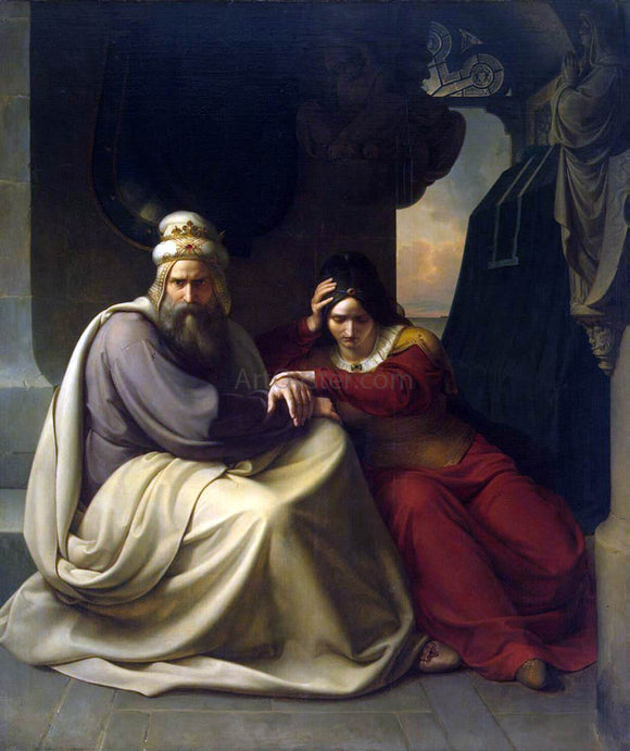  Karl Friedrich Lessing Royal Couple Mourning for their Dead Daughter - Art Print