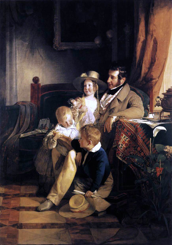  Friedrich Von Amerling Rudolf von Arthaber with his Children - Art Print