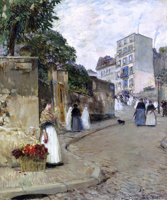  Frederick Childe Hassam Rue Montmartre, Paris - Art Print