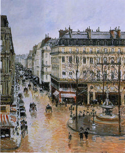 Camille Pissarro Rue Saint-Honore: Afternoon, Rain Effect - Art Print