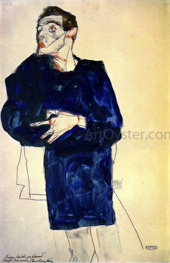  Egon Schiele Rufer - Art Print