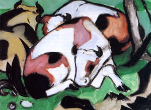  Franz Marc Ruhende Kuhe (also known as Kauernder Steir) - Art Print