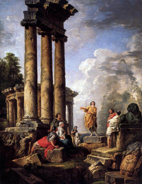 Giovanni Paolo Pannini Ruins with St Paul Preaching - Art Print