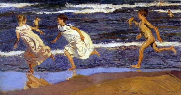  Joaquin Sorolla Y Bastida Running along the beach - Art Print