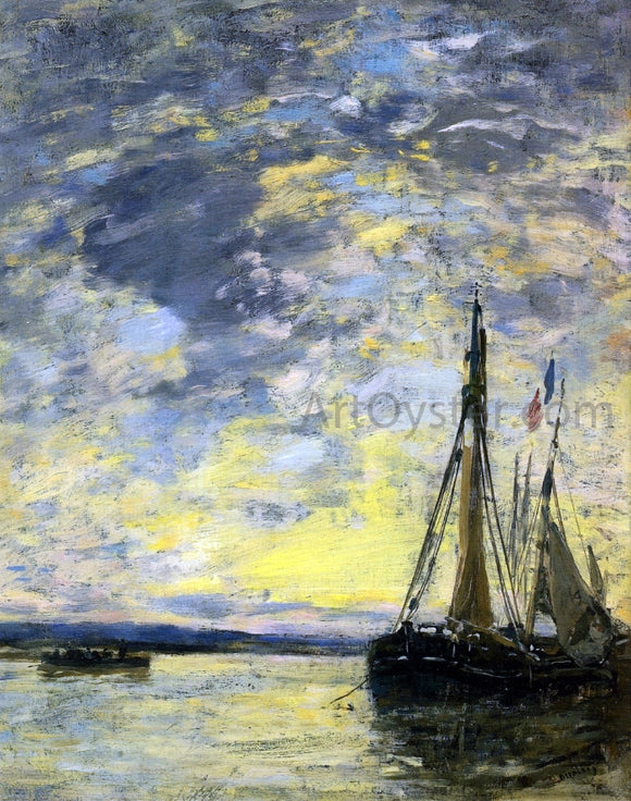  Eugene-Louis Boudin A Sailboats at the Quay - Art Print