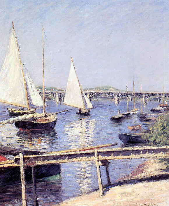  Gustave Caillebotte Sailboats in Argenteuil - Art Print