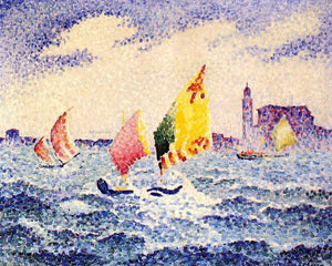  Henri Edmond Cross Sailboats near Chicago - Art Print