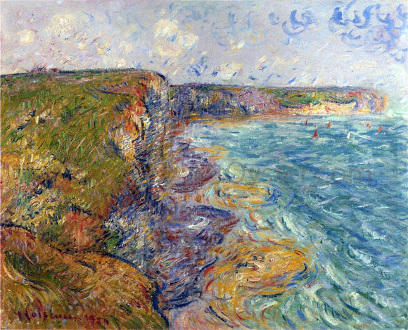  Gustave Loiseau Sailboats near the Cliffs at Yport - Art Print